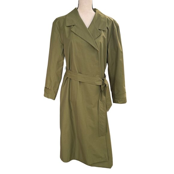 Alfani Petite Large Trench Coat Jacket Open Front Long Sleeve Pockets Belt Women - Picture 1 of 8